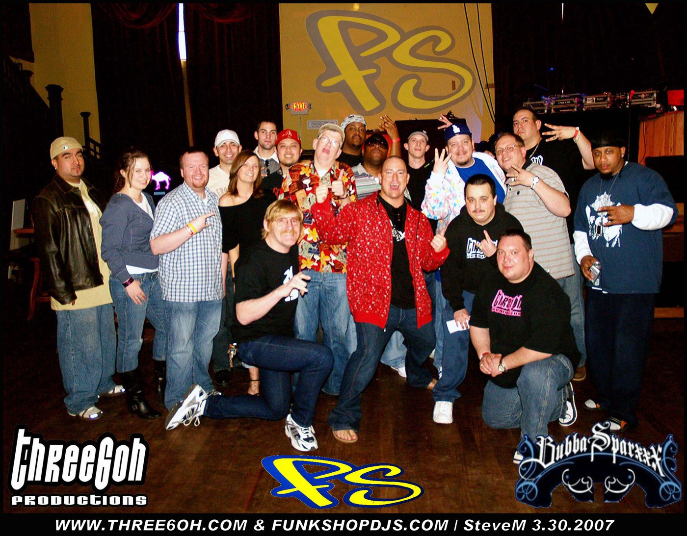 Bubba Sparxxx with the Three 6 Oh Street Team and FunkShop crew, March 30, 2007